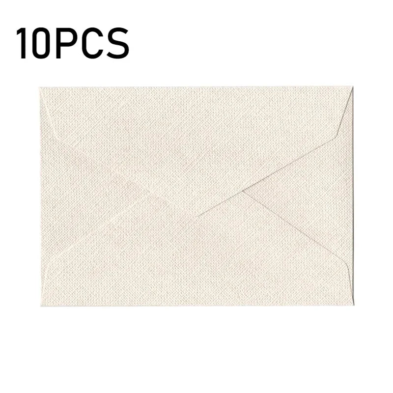 10pcs Window Envelopes for Letters DIY Handmade Gift Packaging Bag Wedding Party Invitation Card Cover Linen Texture Envelopes