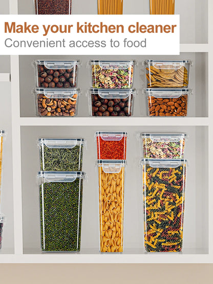 Kitchen Storage Container with Lid Airtight Set of 16 Set 2.8 L / 2.0 L / 1.4 L / 0.8 L/0.52L/0.32L/0.24L  BPA Free