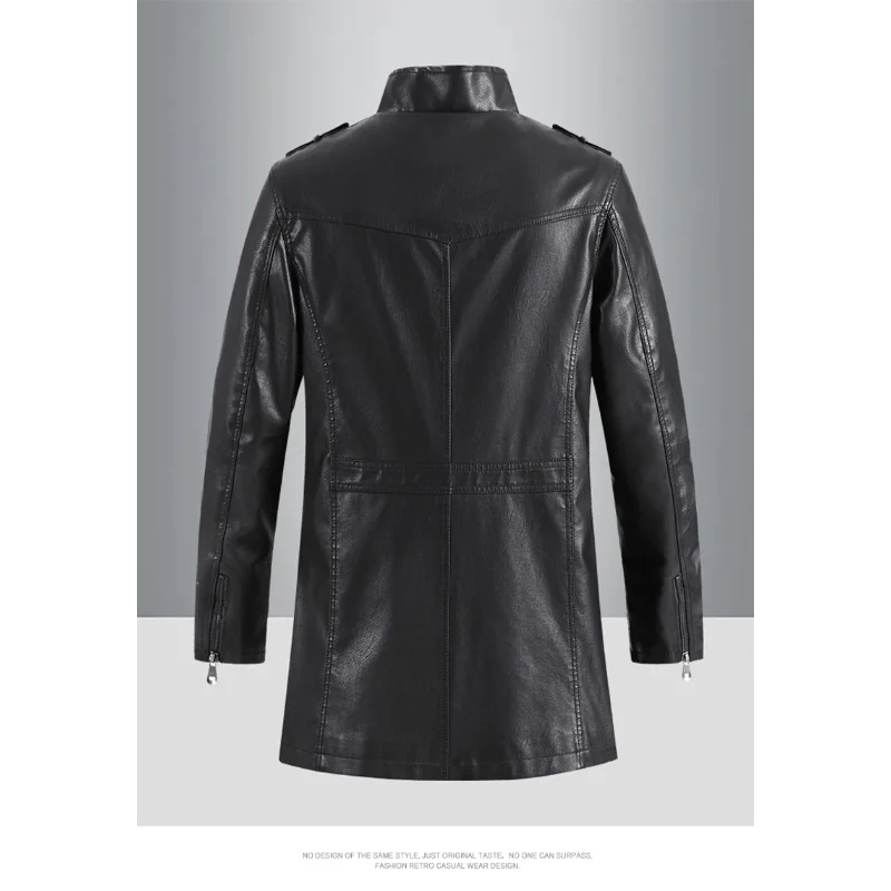 Men Medium and long Trench Coat  American Style Waterproof Windproof Long Jacket Business Casual Overcoat Spring Fall Outerwear