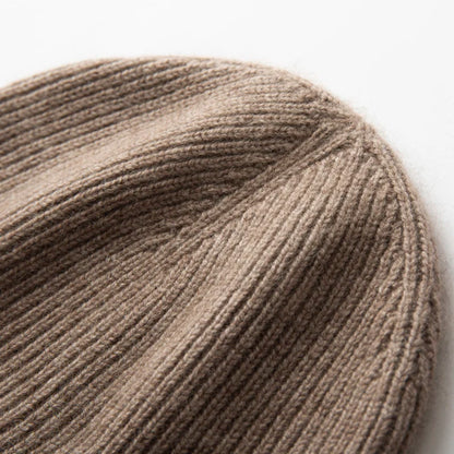 Winter New Hat for Men Knitted Korea Beanie Thick Hats Autumn Outdoor Warm Streetwear Cap Man 100% Cashmere Solid Color Soft Hat