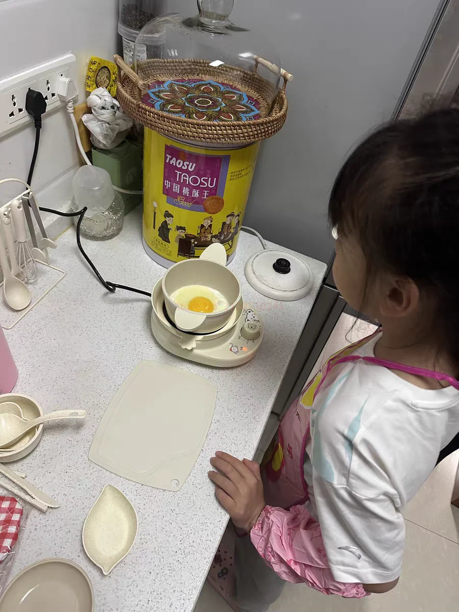 Mini Kitchenette Children'S Educational Toys Boy And Girl Pretend Play Kitchenette Full Set Real Cooking  Chidren Birthday Gifts