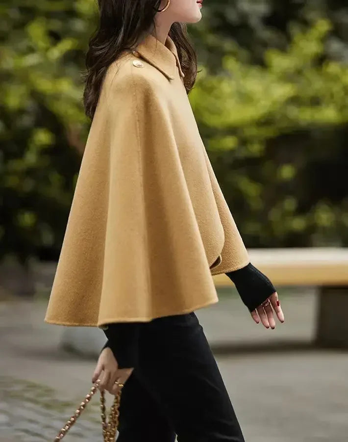 New Spring and Autumn Wool Coat for Women Ins Trendy Ins Trendy Slim Cloak Cloak Temperament Slim Small