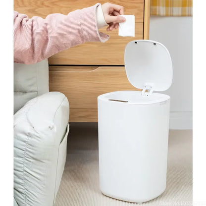 2025 new smart induction trash can for household sealing 12L cracked and cover smart trash can for living room bathroom kitchen