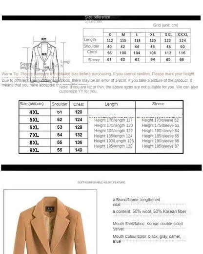 Men's Medium Length Woolen Coat, Business Casual  Warm Windbreaker, Suit Collar, Dad, Autumn, Winter