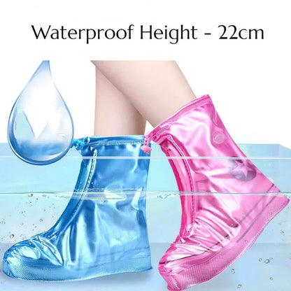 1 Pair Waterproof Shoe Covers Non-slip Reusable Rain Snow Boot Women Men PVC Outdoor Rainy Reusable Quality Non-slip Shoe Cover