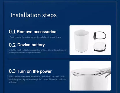 2025 new smart induction trash can for household sealing 12L cracked and cover smart trash can for living room bathroom kitchen