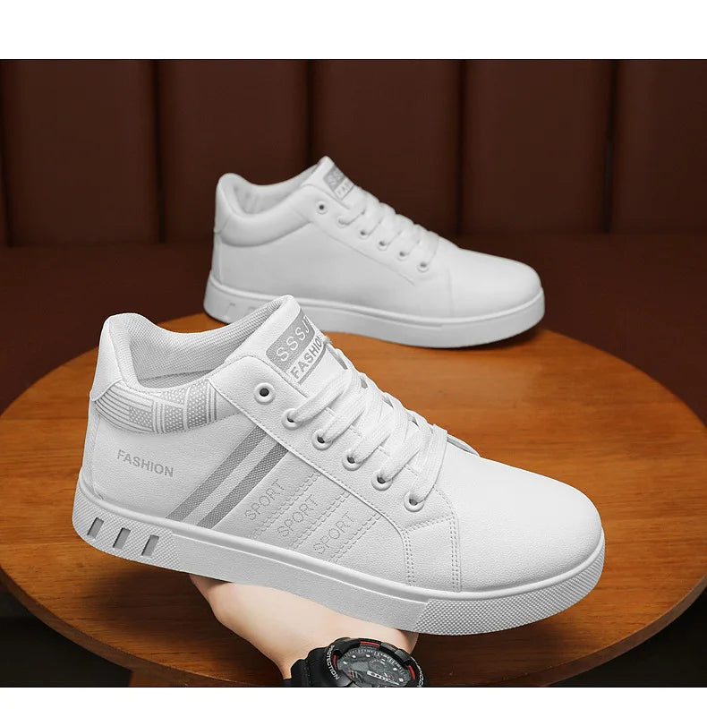 Men's Boots Spring Autumn Men High Top Ankle Boots White Breathable Men's Casual Shoes for Men Sneakers Platform New Men's Boots