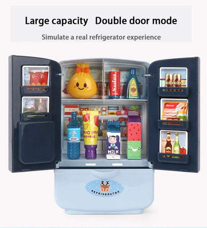 Children Toys Mini Doll Fridge Furniture Kitchen Miniatures Refrigerator Role Playing Game Montessori Play Food Toys for Girls
