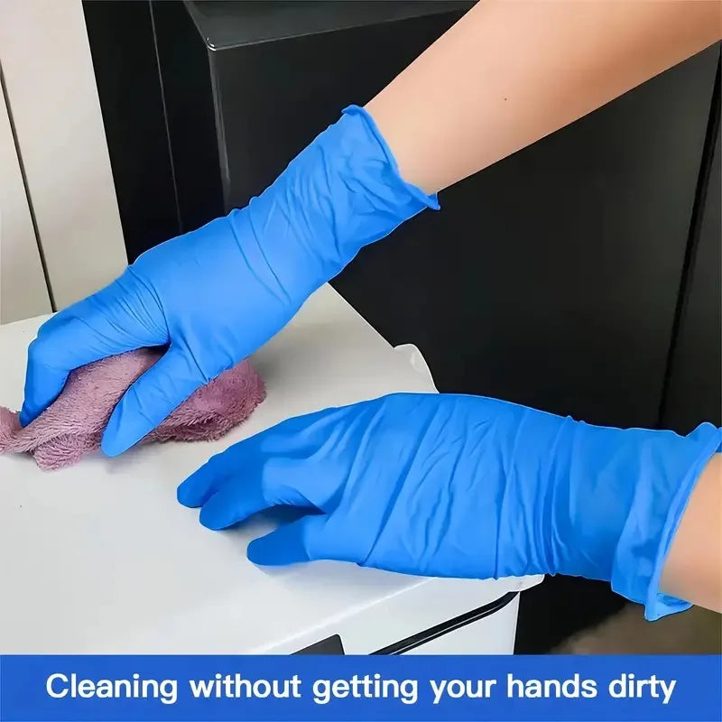 Disposable Blue Nitrile Gloves for Kitchen Cleaning Dishwashing Hairdressing Manicure Waterproof Household Tools Latex Free