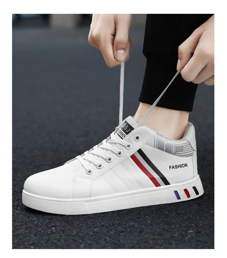 Men's Boots Spring Autumn Men High Top Ankle Boots White Breathable Men's Casual Shoes for Men Sneakers Platform New Men's Boots