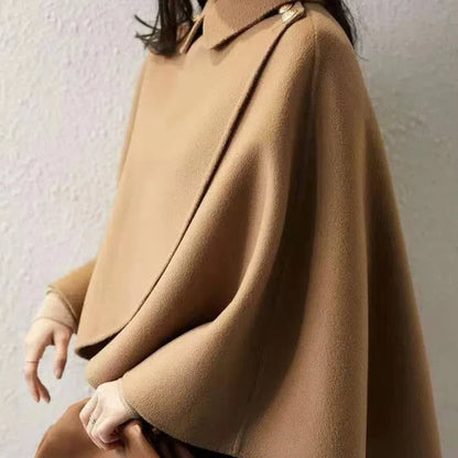 New Spring and Autumn Wool Coat for Women Ins Trendy Ins Trendy Slim Cloak Cloak Temperament Slim Small