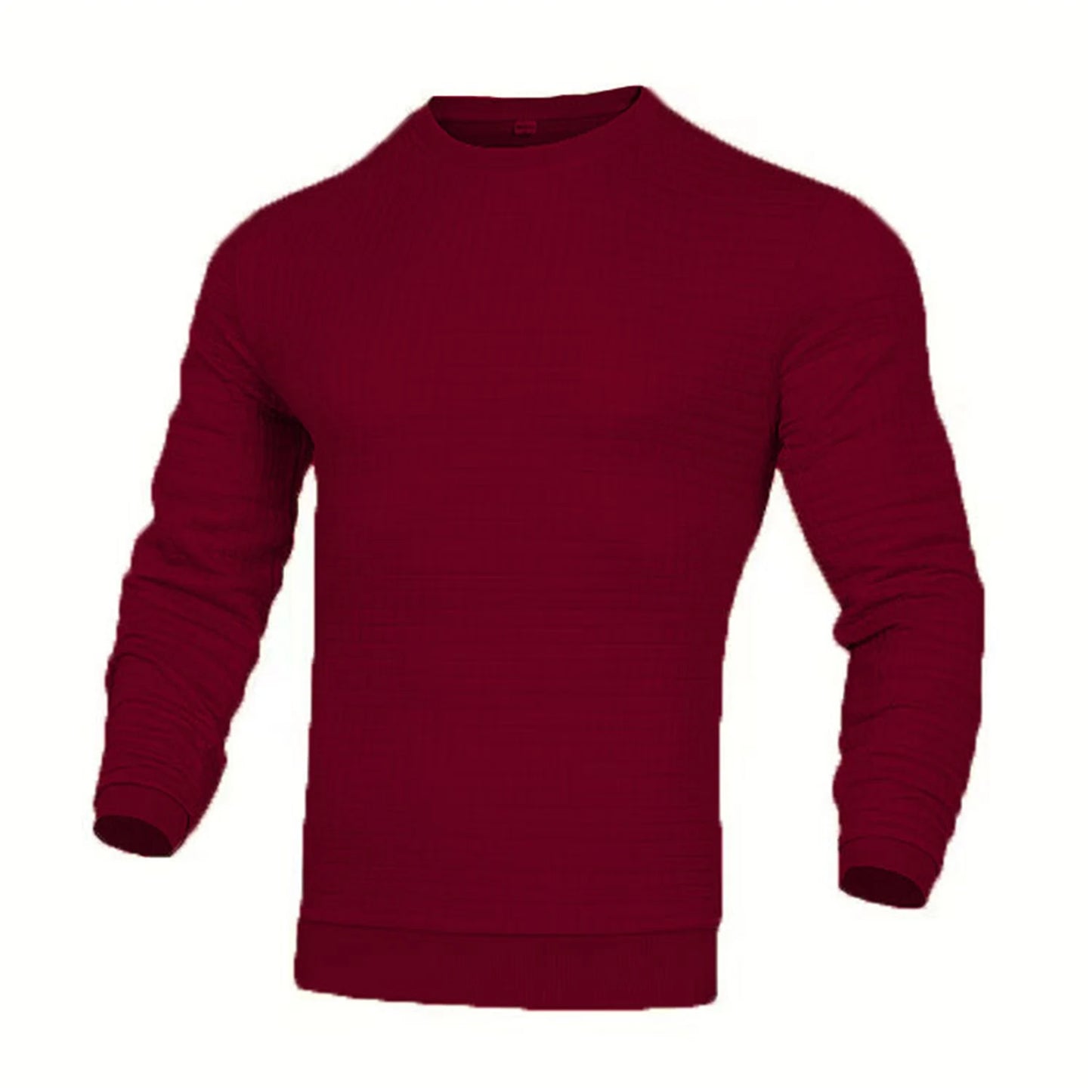 Men's coat fashion small check Waffle youth round neck jacquard check hoodie