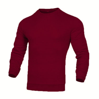 Men's coat fashion small check Waffle youth round neck jacquard check hoodie