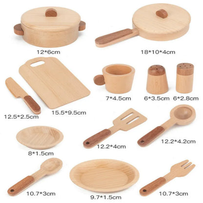 Natural Wood Children's Preschool Toys Fruits And Vegetables Simulation Play House Kitchenware Cognitive Wooden Model Toys
