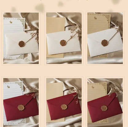 10pcs Window Envelopes for Letters DIY Handmade Gift Packaging Bag Wedding Party Invitation Card Cover Linen Texture Envelopes