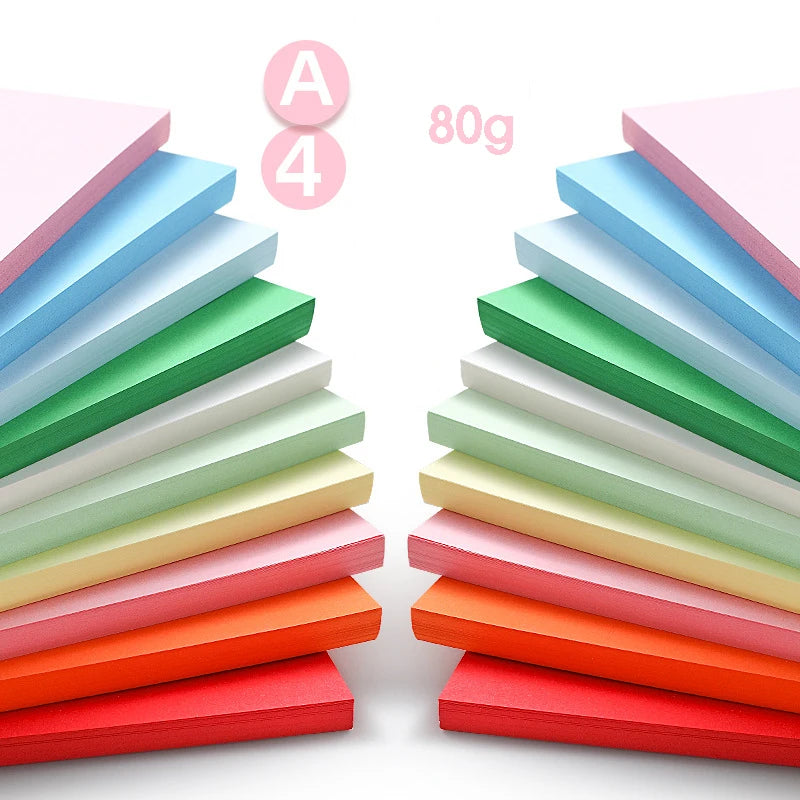 100 Pieces of 80g Draft Paper A4 Copy Paper White Pink Green Blue Red Printer Paper Office Paper Practice Paper for Student