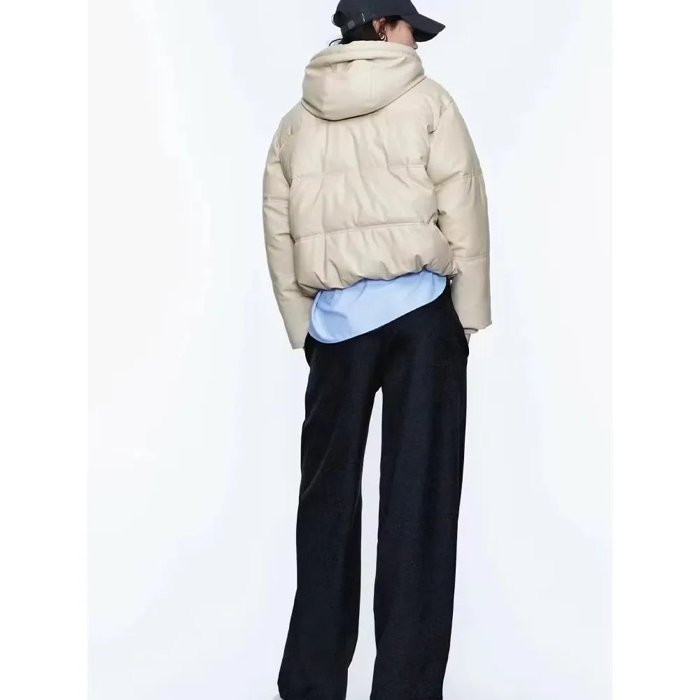 Women's Winter Cold Coat Promotion Women Elegant Hooded Anorak Cotton Jacket Warm Parkas Overcoat Female Black White Clothing