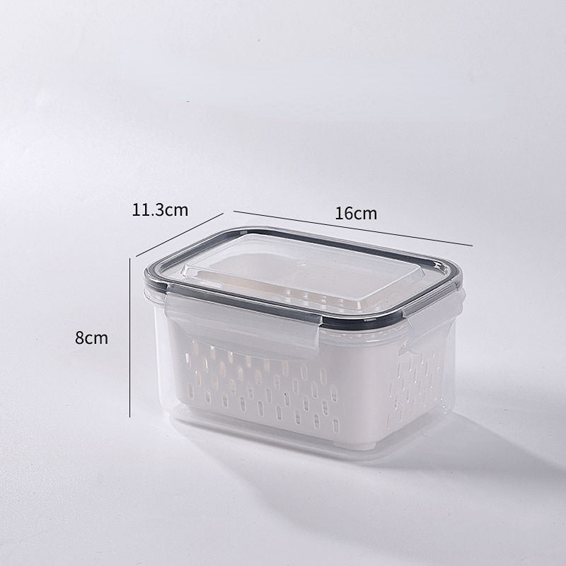 Refrigerator Storage Box Fridge Organizer Fresh Vegetable Fruit Boxes Drain Basket Storage Containers Pantry Kitchen Organizer