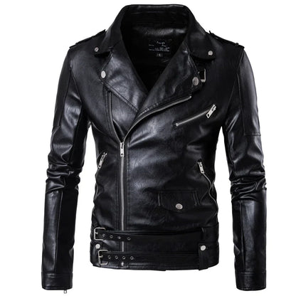Men Outdoor Sport Leather Jacket Motorcycle Cool Coat Jacket Men Lapel Leather Jackets Mens Fashion Clothing Real Leather Coat