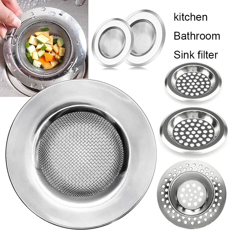 Hair Catcher Stopper Stainless Steel Bathtub Shower Drain Hole Filter Trap Metal Wire Sink Strainer Kitchen Bathroom Accessories