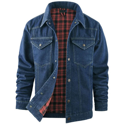 Men's Spring and Autumn Fashion Versatile Jacket Pure Cotton Casual Loose Collar Jacket High end Business workwear Top Coat