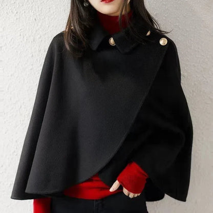 New Spring and Autumn Wool Coat for Women Ins Trendy Ins Trendy Slim Cloak Cloak Temperament Slim Small