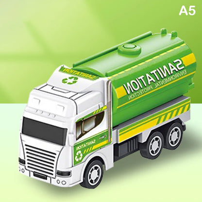 Kids Toys Car Inertia Sanitation Truck Models Pull Back Military Engineering Vehicle Fire Engine Boys Toys For Children Gift