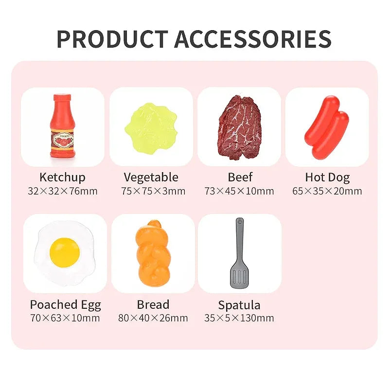 Children Imitate Kitchen Food Toys Birthday Cake Egg Tower Cooking Utensils Steak Fried Eggs Hot Dogs House Games Holiday Gifts