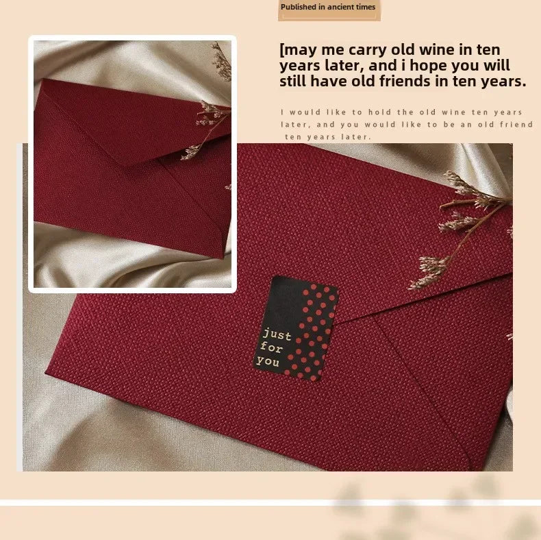 10pcs Window Envelopes for Letters DIY Handmade Gift Packaging Bag Wedding Party Invitation Card Cover Linen Texture Envelopes