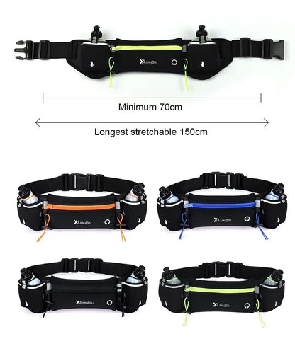 Trail Running Waist Pack For Man/Woman Marathon Phone Water Bottle Sports Fanny Pack Fitness Dual Pocket Running Belt Waist Bag