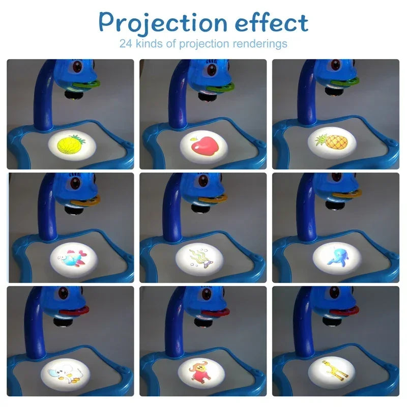 Kids Painting Board Desk Arts Crafts Educational Learning Paint Tools Toy for Girl Children Led Projector Art Drawing Table Toys