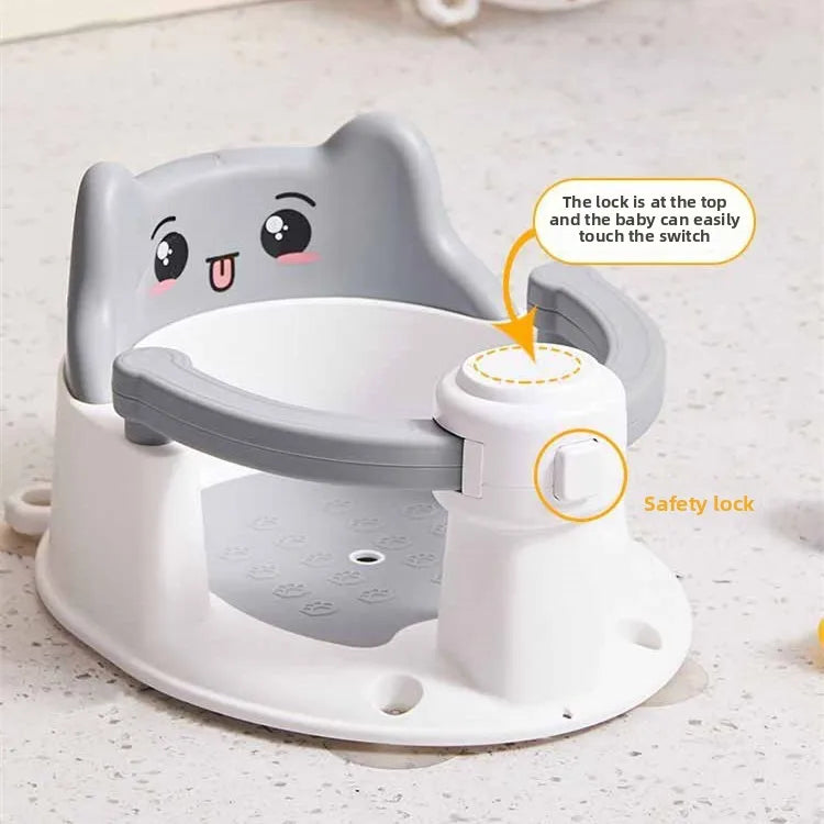 Baby bath seat, baby bathing gadget, lying support for infants, newborn bath basin seat, suction cup anti-slip bath stool