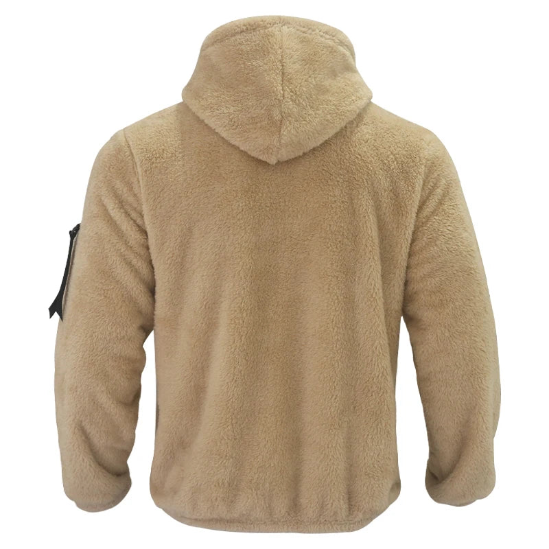 2024 American Style Heavy Coat Men's Winter Jacket Double-sided Fleece Warm Windbreaker Casual Sports Hooded Coat Bomber Jacket