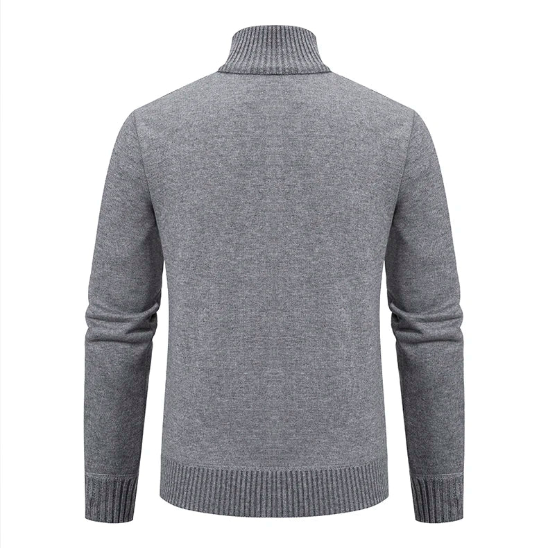 2025 Men's Knitted Sweater Coat Autumn Winter New Fashion Cashmere Padded Warm Casual