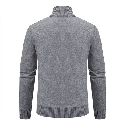 2025 Men's Knitted Sweater Coat Autumn Winter New Fashion Cashmere Padded Warm Casual