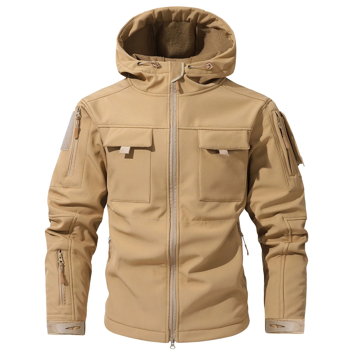 Mens workwear jacket loose fit hooded windbreaker outdoor casual streetwear stylish waterproof trekking coat rugged fashion