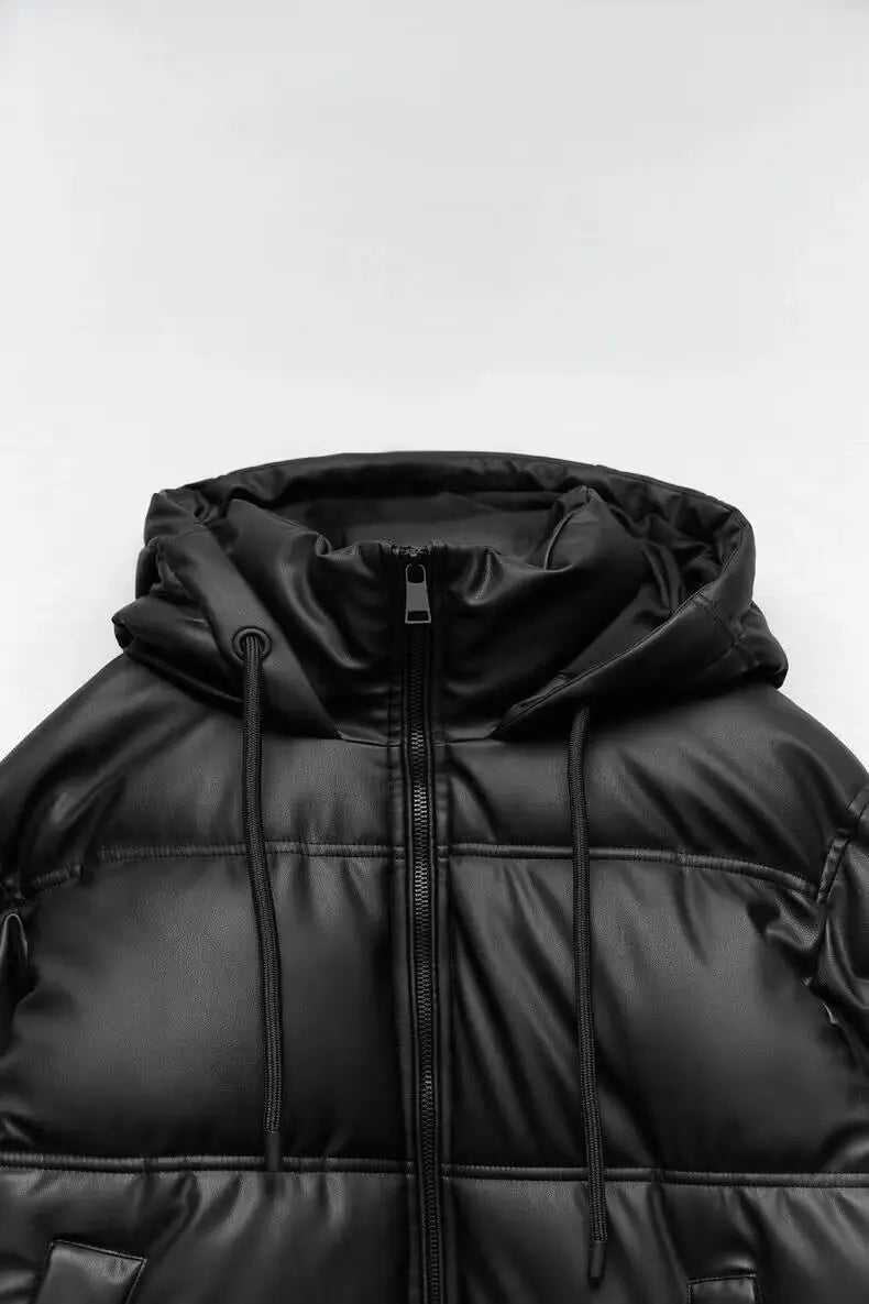 Women's Winter Cold Coat Promotion Women Elegant Hooded Anorak Cotton Jacket Warm Parkas Overcoat Female Black White Clothing