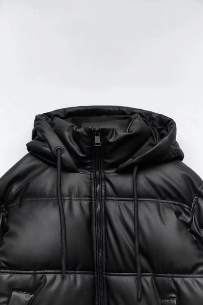 Women's Winter Cold Coat Promotion Women Elegant Hooded Anorak Cotton Jacket Warm Parkas Overcoat Female Black White Clothing