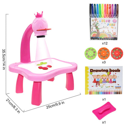 Children's Projector Art Painting Toy Table Children's Drawing Board Desk Arts Crafts Education Drawing-learning Tools Girl Toys