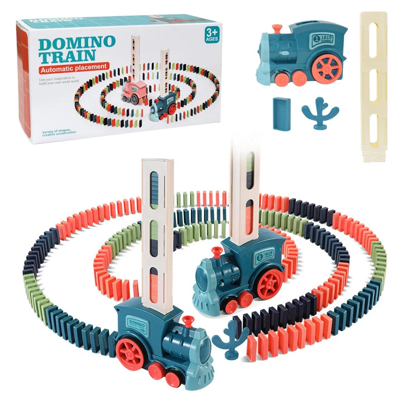 Educational Children's Toys Colorful Dominoes Fun Automatic Delivery Electric Small Train Educational DIY Toys