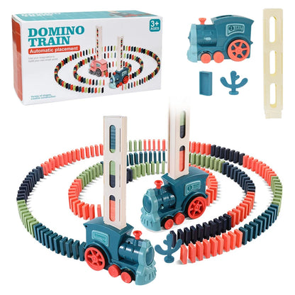Educational Children's Toys Colorful Dominoes Fun Automatic Delivery Electric Small Train Educational DIY Toys