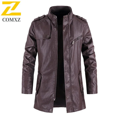 Men Medium and long Trench Coat  American Style Waterproof Windproof Long Jacket Business Casual Overcoat Spring Fall Outerwear