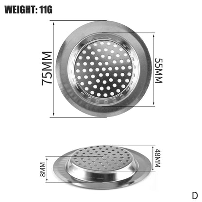 Hair Catcher Stopper Stainless Steel Bathtub Shower Drain Hole Filter Trap Metal Wire Sink Strainer Kitchen Bathroom Accessories