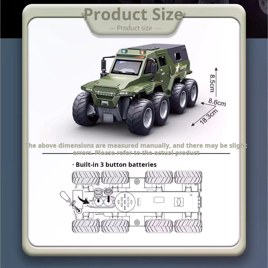 Children Inertia Toy Car With Sound Light Music Simulation Off-road Caravan Boys Interactive Toys Cool Military Buggy Toy Gift