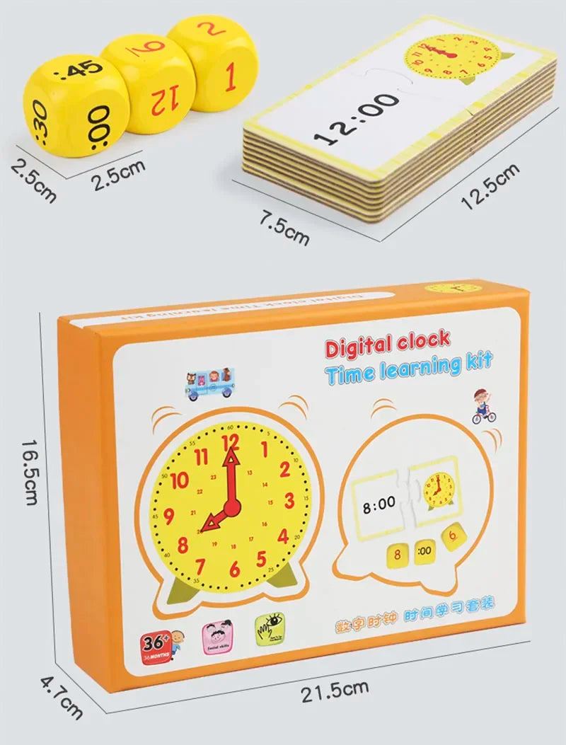 Children Interesting Clock Educational Toys Hour Minute Second Cognition Matching Puzzle Toys Kids Early Preschool Teaching Aids