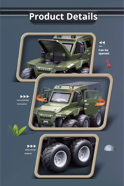 Children Inertia Toy Car With Sound Light Music Simulation Off-road Caravan Boys Interactive Toys Cool Military Buggy Toy Gift