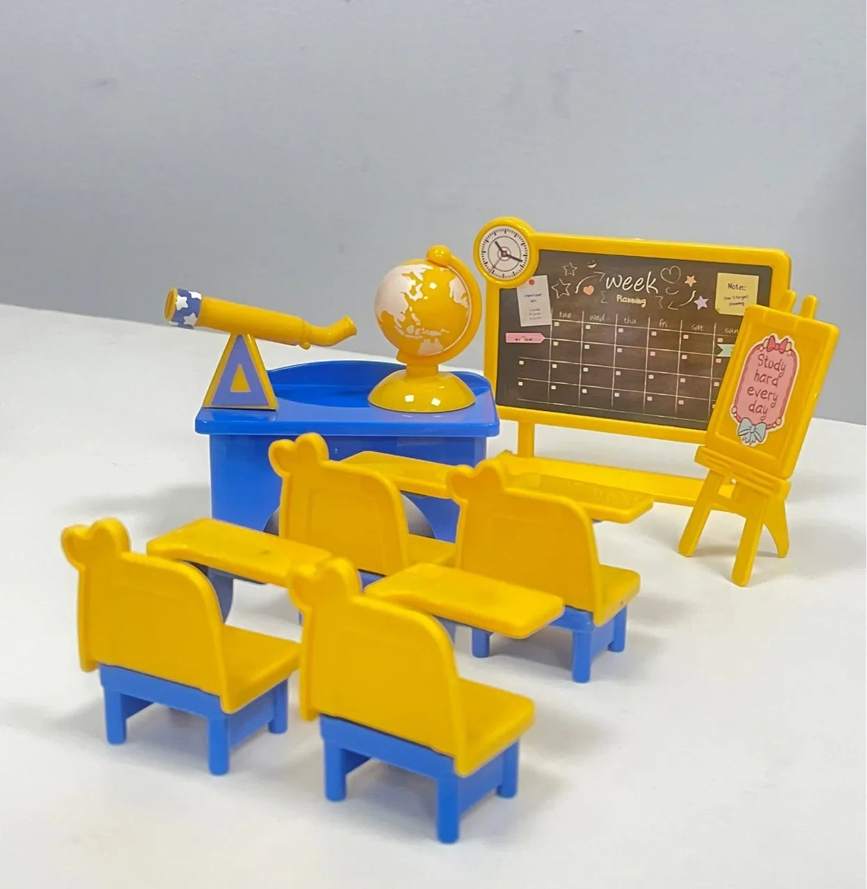 Children's toys 1:12 doll house furniture miniature model classroom school animal family doll Montessori girl toys