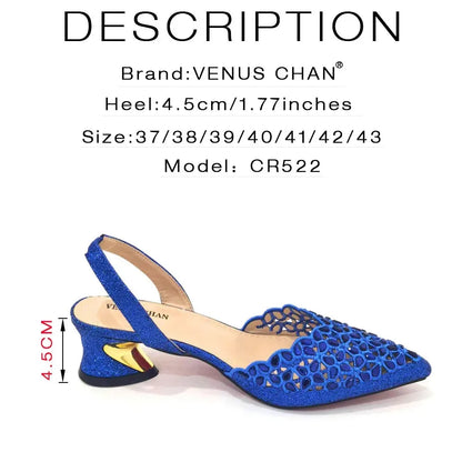 Ladies Italian High Heel and Bag Set Golden Color Italian Shoe with Matching Bag Set 2024 Nigerian Shoes and Bag Set for Party