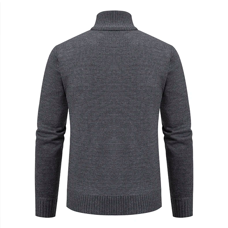 2025 Men's Knitted Sweater Coat Autumn Winter New Fashion Cashmere Padded Warm Casual