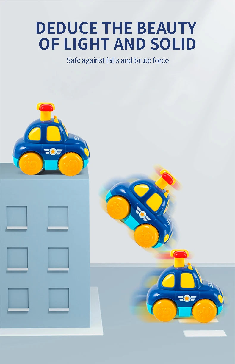 Children Toys Cars Toys for Boys 1 2 3 Ages Cartoon Inertia Press and Go Cars Toys for Kids Pull Back Fire Engine Toy Baby Gifts